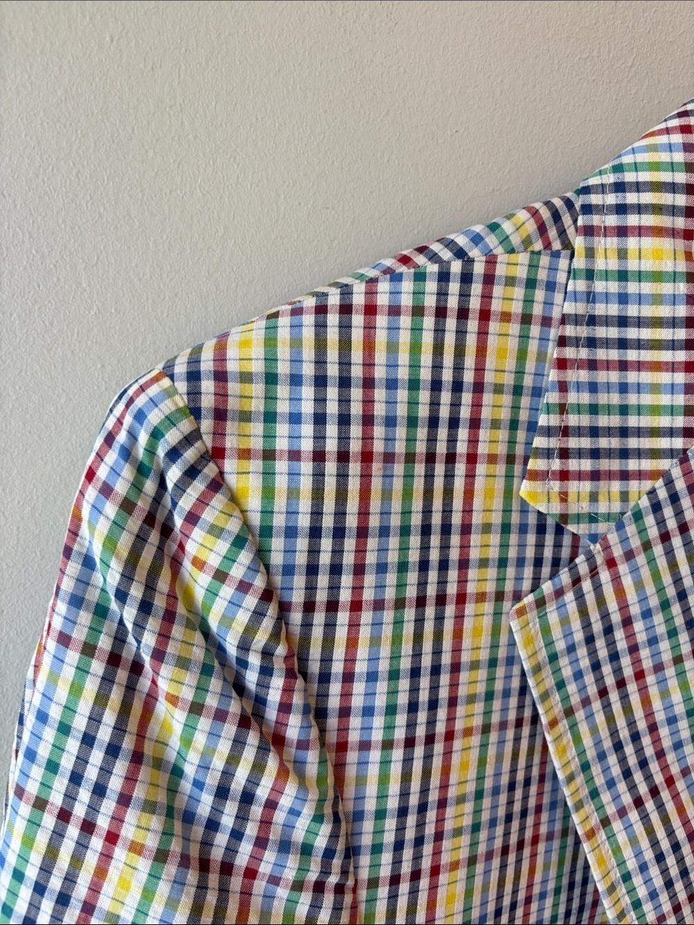 Izod Lacoste Vintage Multicolor Check Sport Coat - Blue, Yellow, Red, Green - Picture 3 of 8
